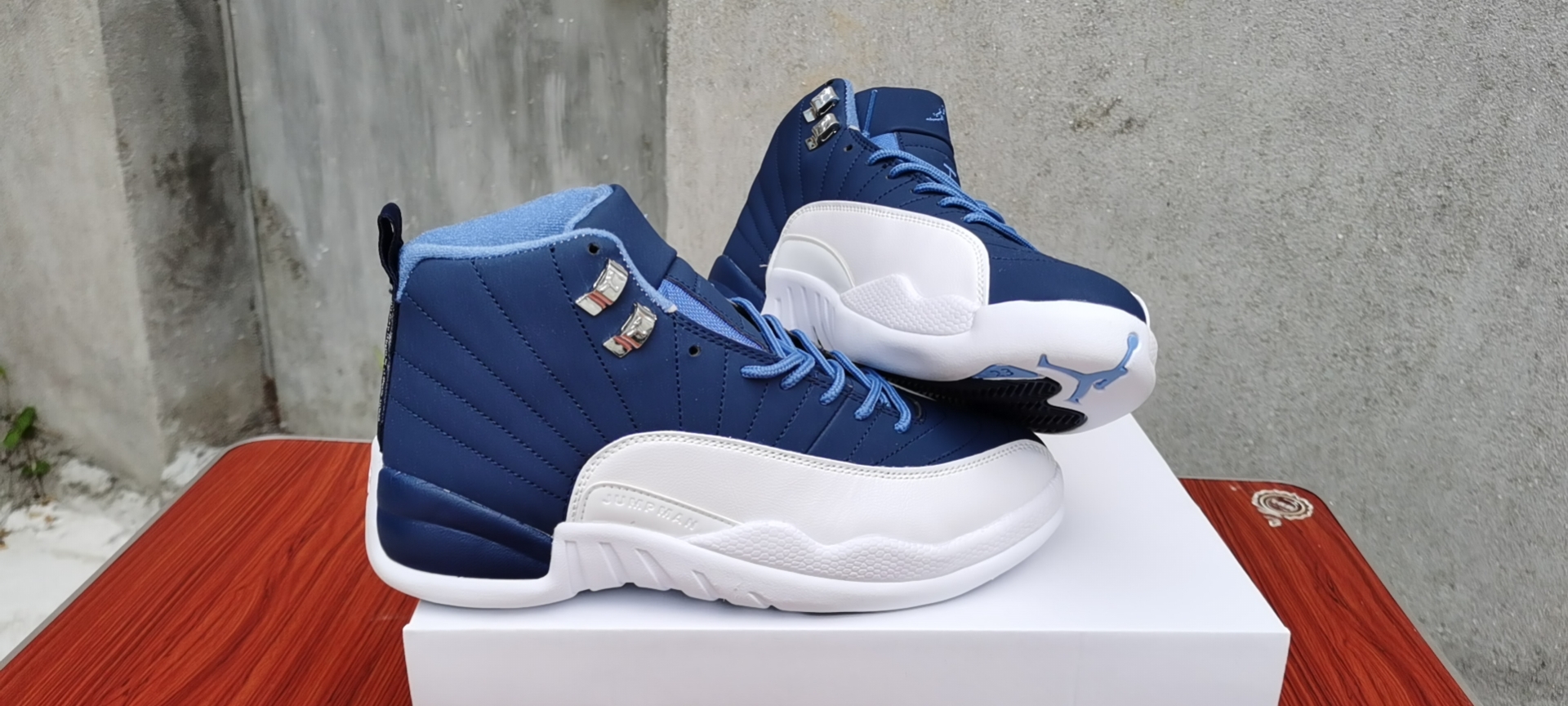 New Air Jordan 12 Stone Blue For Women - Click Image to Close